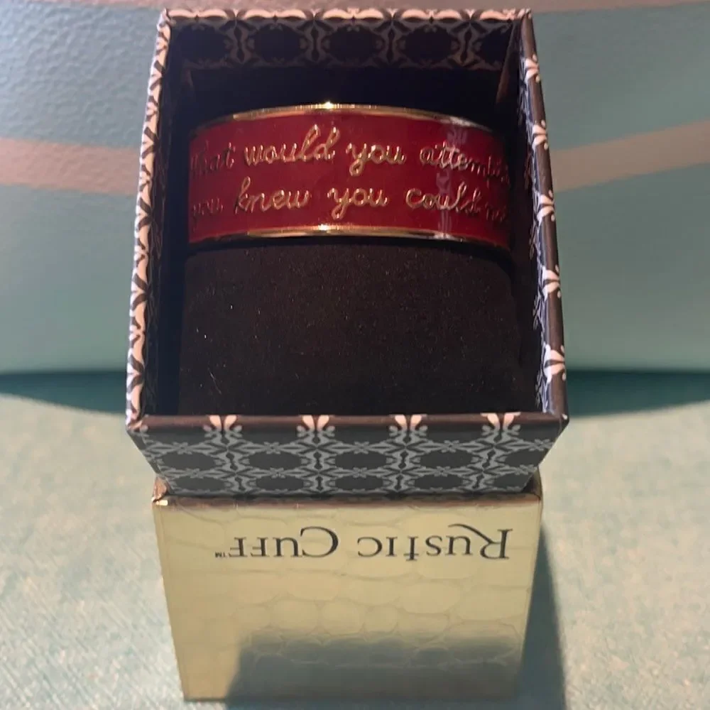 INSPIRATIONAL RUSTIC Cuff! Red n Gold!